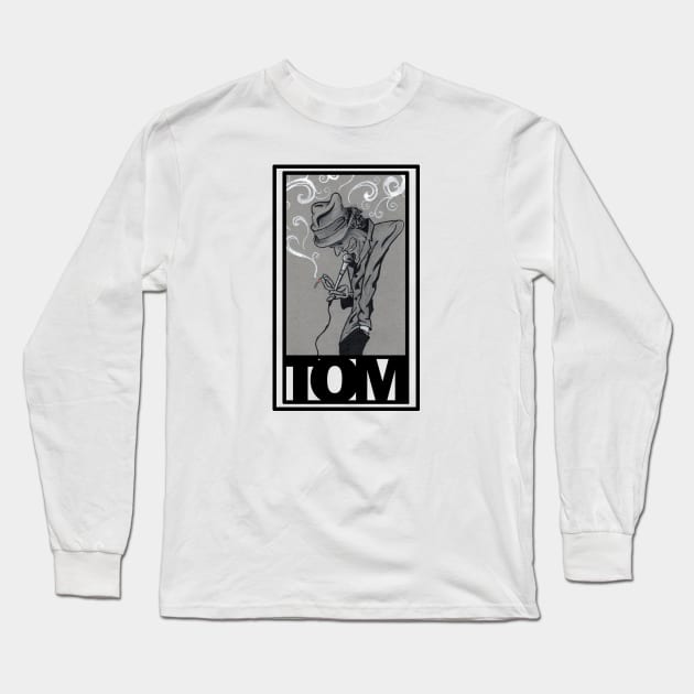 Tom Waits Long Sleeve T-Shirt by Adam Ahl